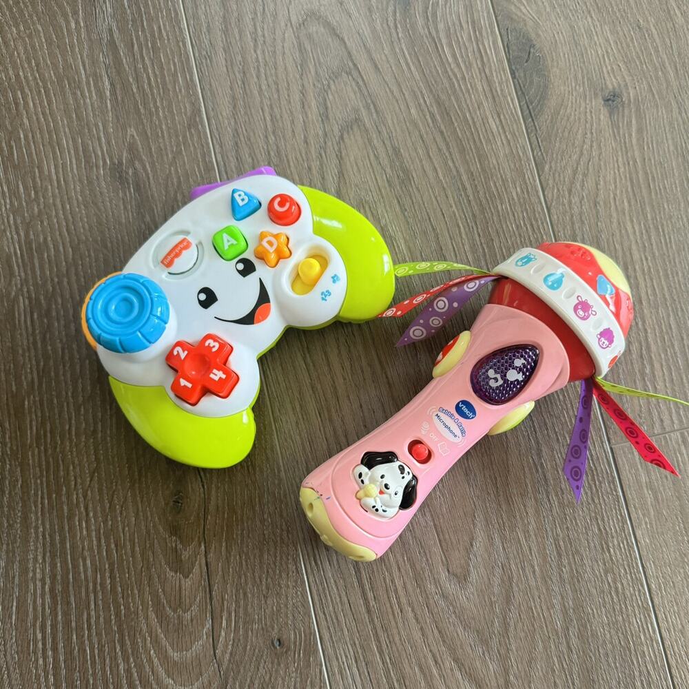 Vtech Fisher Price Interactive Video Game Controller Microphone Baby Toy Bundle